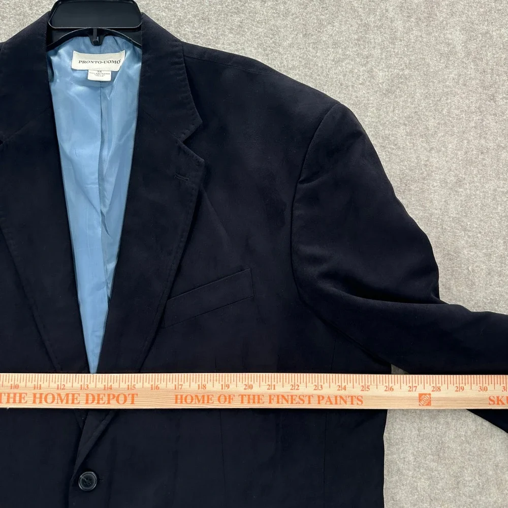 Pronto Uomo Black Faux‎ Suede Blazer Jacket 3X Lined Pockets Mens